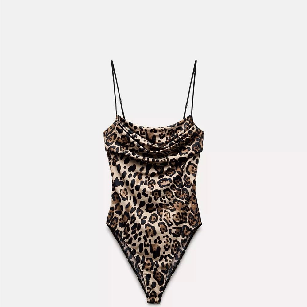 New Zara Leopard Print Women's Bodysuit